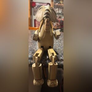 Vintage Katherine's Collection Articulated Elephant Figurine - Natural Tan